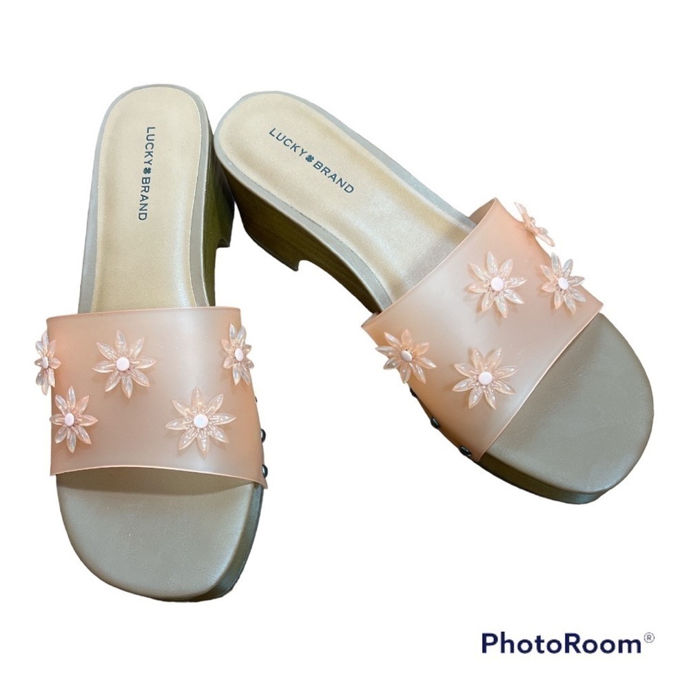 Lucky Brand Fallyn Coral Sands Matte Jelly Platform Sandals - NIB Sz 10M